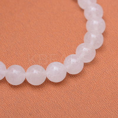 Round Natural White Jade Bead Strands X-G-R345-4mm-06-1
