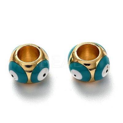Brass European Enamel Beads LS-KK-B028-25G-A-1