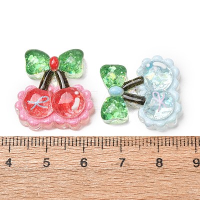 Transparent Resin & Paillette Imitation Food Cabochons RE-CBA0EC6-09-1
