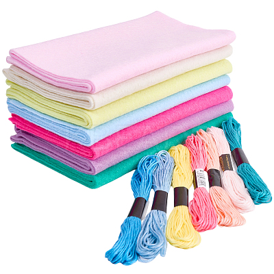 7Pcs 7 Colors Non-woven Felt Fabric DIY-CP0012-69E-1