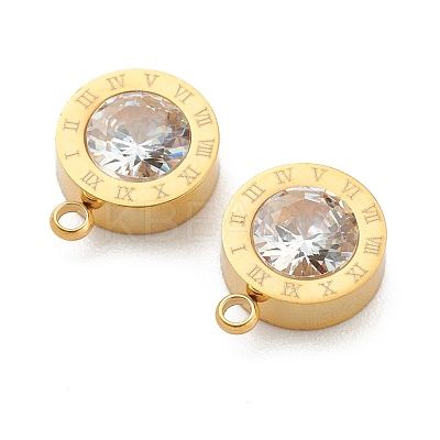 304 Stainless Steel Rhinestone Charms STAS-Z009-17G-1