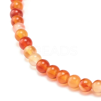 Mini Natural Carnelian Beaded Stretch Bracelets BJEW-JB07669-06-1