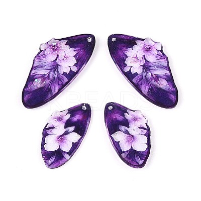 Transparent Epoxy Resin Pendants RESI-T057-33D-1