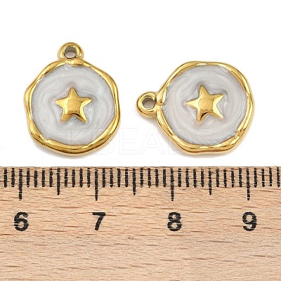 304 Stainless Steel with Enamel Pendants STAS-Z166-19G-01-1