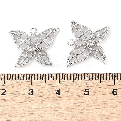 Brass Micro Pave Clear Cubic Zirconia Pendants KK-Q816-17P-1