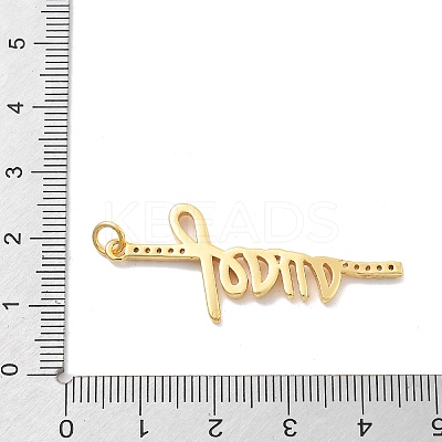 Brass Micro Pave Cubic Zirconia Pendants KK-M305-02G-1
