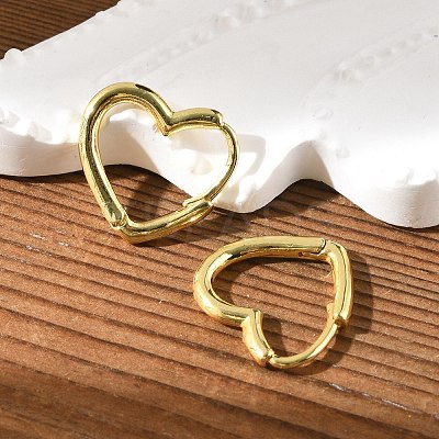 Brass Huggie Hoop Earrings LS-EJEW-C502-09G-1