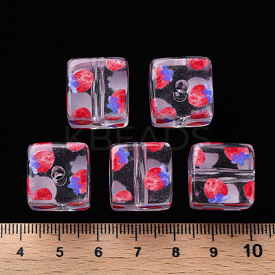 Transparent Printed Acrylic Beads MACR-S374-08A-03-1
