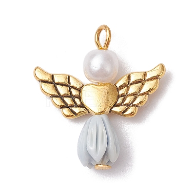 Resin Imitation Pearl Pendants PALLOY-JF02565-02-1