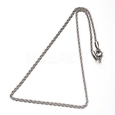 Non-Tarnish 304 Stainless Steel Rope Chains Necklaces NJEW-O067-A-37-1