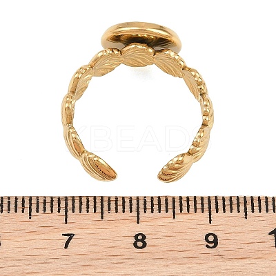 Shell Shape 304 Stainless Steel Cuff Ring Components SA-CBA098D-04G-B-1