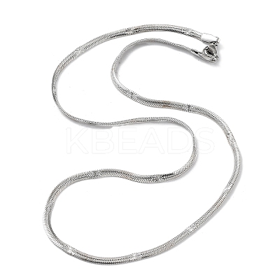 Non-Tarnish 304 Stainless Steel Flat Snake Chain Necklaces for Women LS-NJEW-D058-05P-1