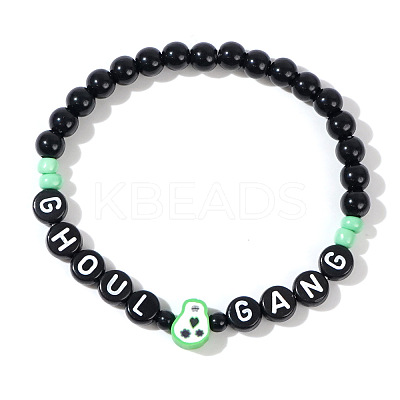 Halloween Acrylic Beads Stretch Bracelets for Women Men QV8903-4-1