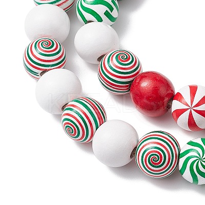 Wood Beads Pendant Decoraiton HJEW-JM02270-1