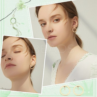 36 Pair 3 Styles 304 Stainless Steel Rectangle & Heart & Flat Round Stud Earrings EJEW-DC0001-10-1
