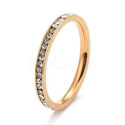 304 Stainless Steel Rhinestone Rings STAS-D178-02G-02-1