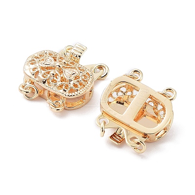 Rack Plating Brass Box Clasps KK-A183-66G-1