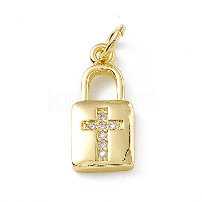 Brass Micro Pave Cubic Zirconia Pendants ZIRC-F132-45G-1