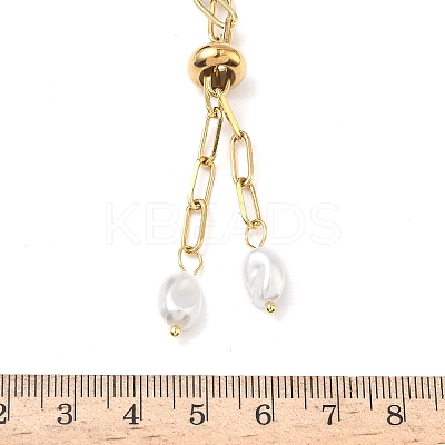 Adjustable 304 Stainless Steel Paperclip Chains Necklaces NJEW-D343-02G-1