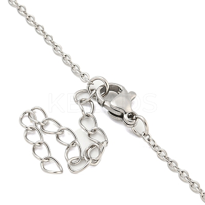 Brass Micro Pave Clear Cubic Zirconia Pendant Necklace LS-NJEW-B100-04P-1