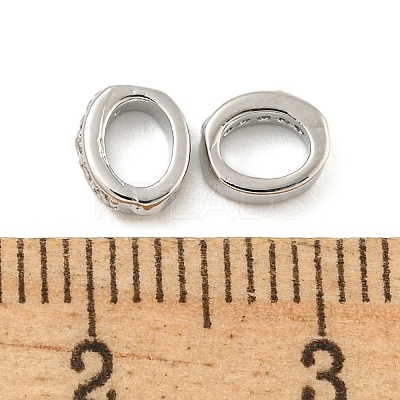 Brass Micro Pave Clear Cubic Zirconia Beads KK-P277-41P-1
