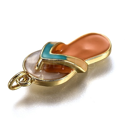 Brass Enamel Pendants X-KK-B026-25G-1