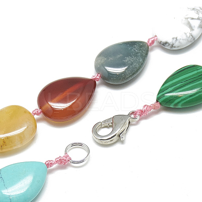 Natural & Synthetic Gemstone Beaded Necklaces NJEW-S396-22-1