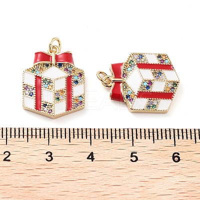Christmas Theme Rack Plating Brass Pendants KK-M280-11A-G-1
