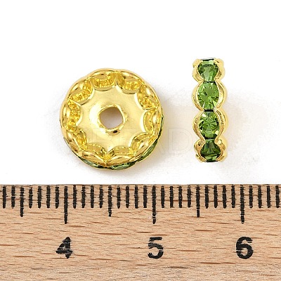 Brass Rhinestone Spacer Beads RB-A014-L12mm-07G-1