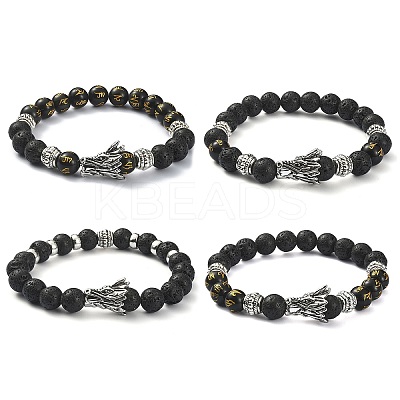 4Pcs 4 Style Om Mani Padme Hum Mala Bead Bracelets Set BJEW-JB09375-1