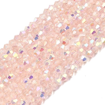 AB Color Plated Transparent Glass Beads Strands GLAA-G127-01A-1