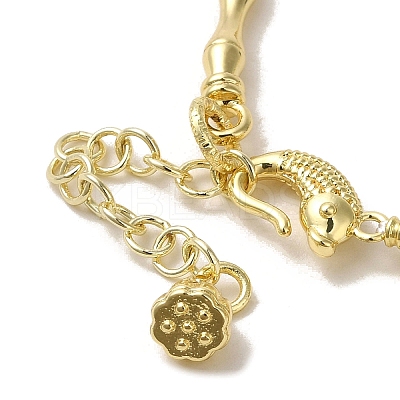 Brass Bamboo Link Bracelet BJEW-C051-12G-1