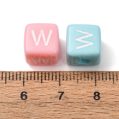 Opaque Acrylic European Beads AC-CBA7A73-01W-1