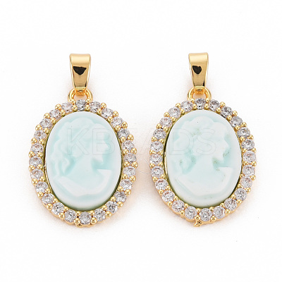Brass Lilac Cubic Zirconia Pendants KK-N233-121B-NF-1