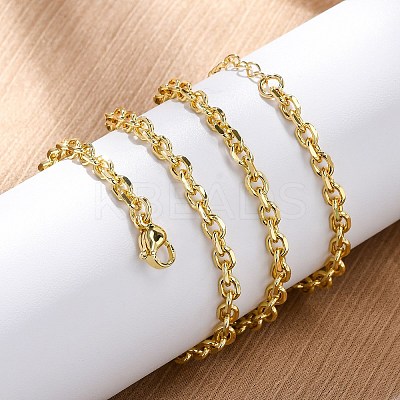 Brass Cable Chain Necklaces for Women NJEW-K282-02G-1