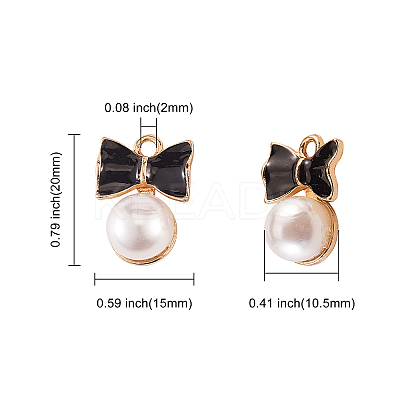 50Pcs 5 Colors Zinc Alloy Enamel Pendants ENAM-CJ0001-78-1