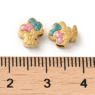 Ion Plating(IP) 304 Stainless Steel Enamel Beads STAS-Q301-01G-1