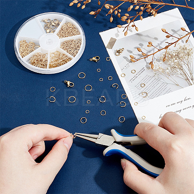 530Pcs 5 Styles 304 Stainless Steel Round Open Jump Rings and 10Pcs Lobster Claw Clasps STAS-WR0001-30B-1