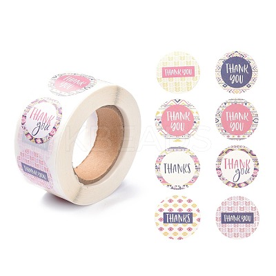 Round PVC Self-Adhesive Paper Stickers DIY-XCP0001-50-1
