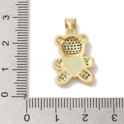 Rack Plating Brass Micro Pave Clear Cubic Zirconia Pendants KK-P268-05A-G01-1