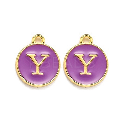 Golden Plated Alloy Enamel Charms ENAM-Q437-12Y-1