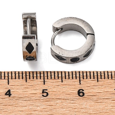 304 Stainless Steel with Enamel Earrings EJEW-M001-20B-P-1