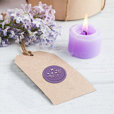 Brass Wax Seal Stamp with Handle AJEW-WH0184-0676-1