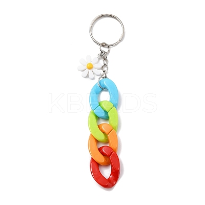 Acrylic Curb Chain Keychain KEYC-JKC00633-04-1