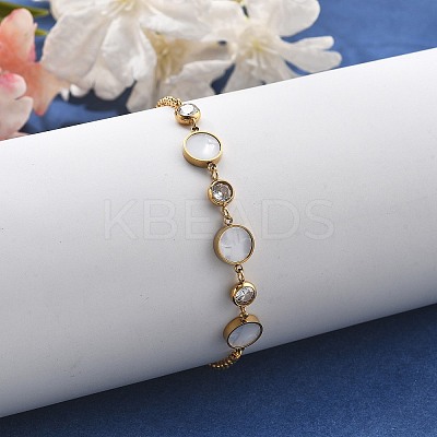 Ion Plating(IP) 304 Stainless Steel Link Bracelets BJEW-P345-10G-01-1