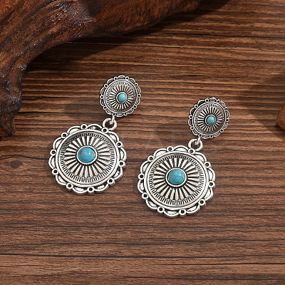 Zinc Alloy & Acrylic Stud Dangle Earrings WG70D1A-02-1
