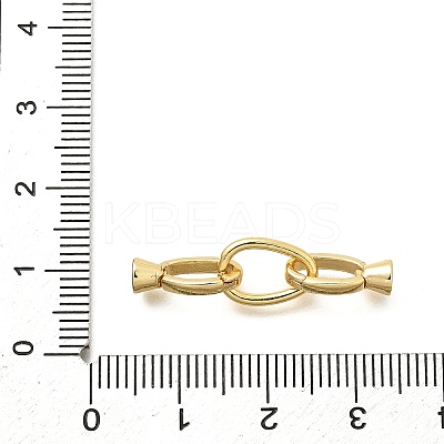 Teardrop Rack Plating Brass Fold Over Clasps KK-S508-18G-1