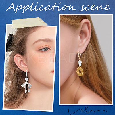 44Pcs 2 Color Brass Leverback Earring Findings KK-CN0003-05-1