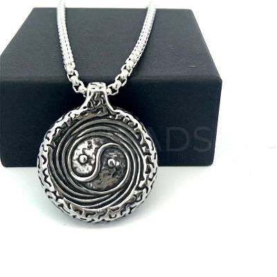 304 Stainless Steel Yin-yang Pendant Necklaces for Men VP1359-1