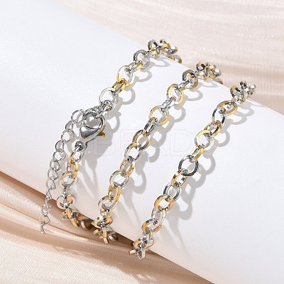 304 Stainless Steel Rolo Chain Necklaces NJEW-Z102-01GP-1